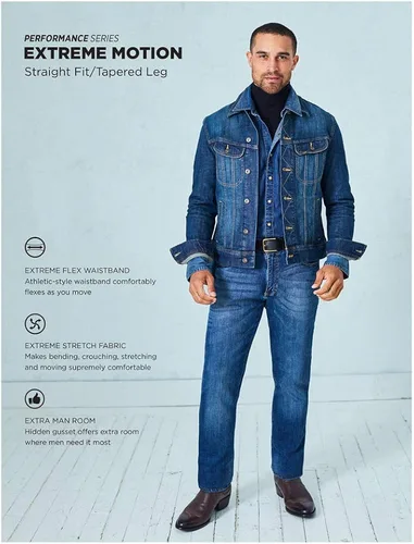 Vista 5 de Lee Performance Extreme Motion - Jeans para hombre, corte recto, pierna ajustada
