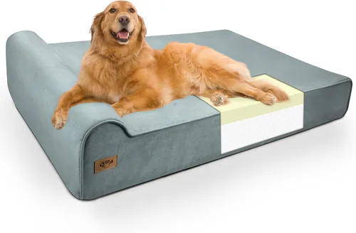 Vista 15 de Sytopia Cama ortopédica XL para perros de espuma viscoelástica 35D 46 pulgadas, sofá extragrande para perros mayores de hasta 100 libras, resistente