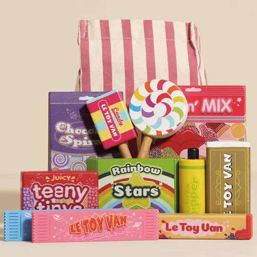 Vista 4 de Le Toy Van - Juego de comida de madera para jugar con dulces de simulación Juguete de madera para niños Ideal como regalo - Adecuado