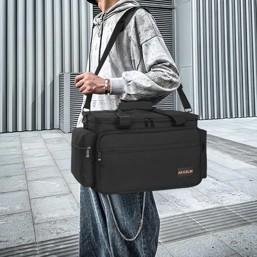 Vista 6 de AKOZLIN Bolsa Organizadora de Archivos de Cable con Divisores Desmontables para Equipo de DJ, Accesorios de Instrumentos de Sonido