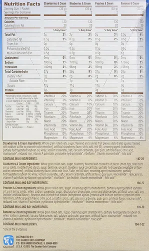 Vista 2 de Quaker Fruta y crema de avena instantánea, paquete variado, cajas de 8 unidades (paquete de 4)