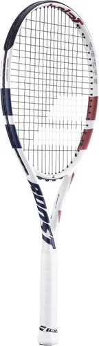 Vista 3 de Babolat Boost Drive - Raqueta de tenis con cuerda (blanco) - Añade una bolsa opcional, pelotas de tenis y agarres