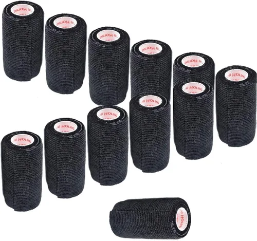 Vista 23 de Cinta adhesiva para veterinarios (negro) (paquete de 2) (3 pulgadas x 15 pies), autoadhesiva, adherente, cohesiva, flexible, autoadhesiva, rollo