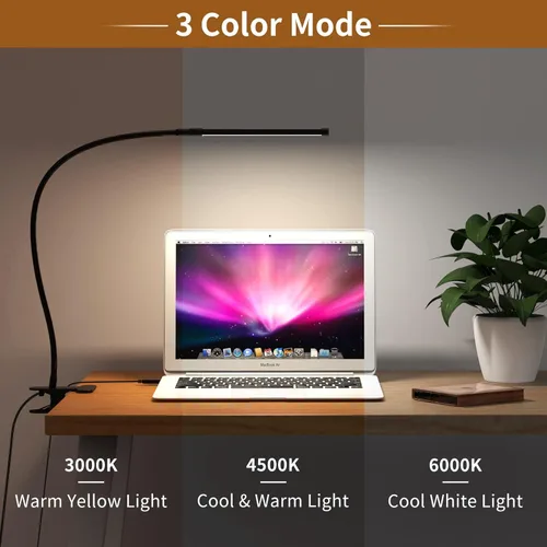 Vista 2 de iZELL Luz de Libro, Luz de Lectura LED con Clip [3 Modos de Color y 10 Niveles de Brillo] Lámpara de Libro Flexible de Cuello de Ganso para Niños