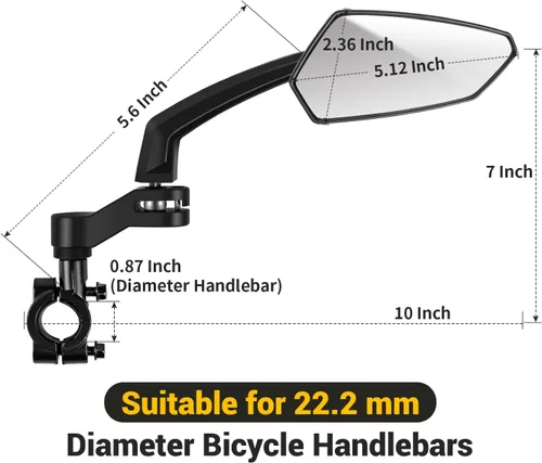 Vista 4 de Espejos de bicicleta para manillar, espejos retrovisores giratorios de 360°, gran angular, seguros a prueba de golpes, espejos de bicicleta