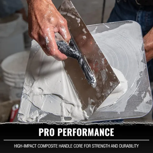 Vista 9 de LEVEL5 Paleta curvada para paneles de yeso flexible de 12 x 4.75 pulgadas, hoja de 0.020 in, acero inoxidable triple endurecido, mango de alto