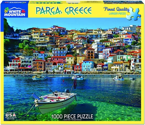 Vista 2 de White Mountain Puzzles White Mountain Greece Parga - Rompecabezas de 1000 piezas