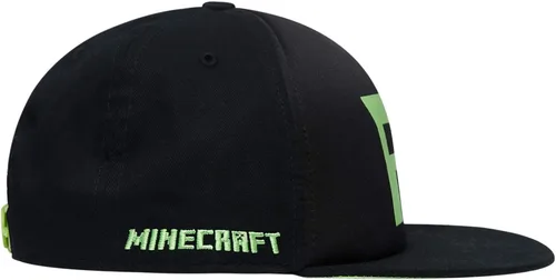 Vista 3 de Minecraft Boys Creeper Face Hat - Black and Green Youth Snap Back Hat