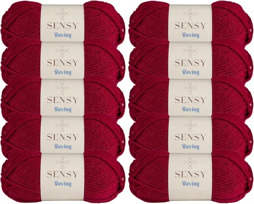 Vista 96 de Sensy Roving - Ovillo de lana multicolor, 3.5 onzas, 132 yardas, calibre 5, voluminoso (otoño)