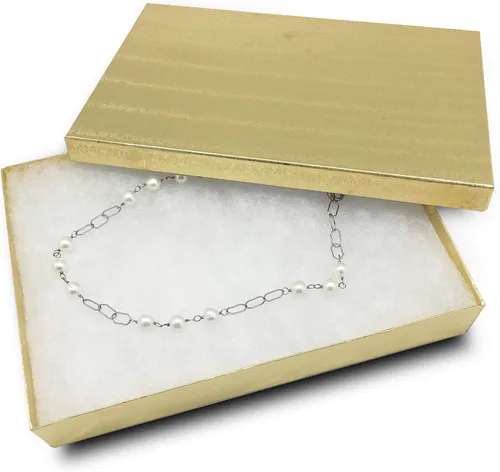 TheDisplayGuys - Paquete de 20 cajas de joyería de papel de aluminio dorado #85 (8 18 pulgadas x 5 58 pulgadas x 1 516 pulgadas) para regalo,