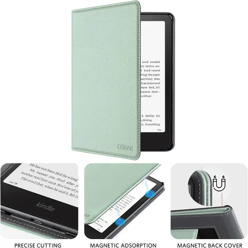 Vista 223 de CoBak Funda inteligente para Kindle Paperwhite de 6.8" de 11ª generación 2021 con función de encendido automático, ligera, delgada, de piel **Salvia