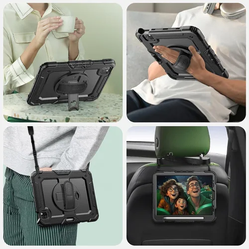 Vista 6 de SEYMAC Funda para iPad Pro 11 de 4ª, 3ª, 2ª, 1ª generación (2022/2021/2020/2018), funda protectora de cuerpo completo a prueba de golpes