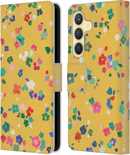 Vista 129 de Head Case Designs Officially Licensed Ninola Ditsy Flowers Yellow Nature Bold Leather Wallet Case Compatible with Samsung Galaxy A07 4G