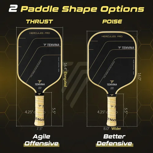 Vista 5 de TENVINA Pickleball Paddles, Thermoformed T700SC Carbon Fiber Pickleball Paddle, Pickle Ball Paddle USAPA Approved with Dominant Power and Larger