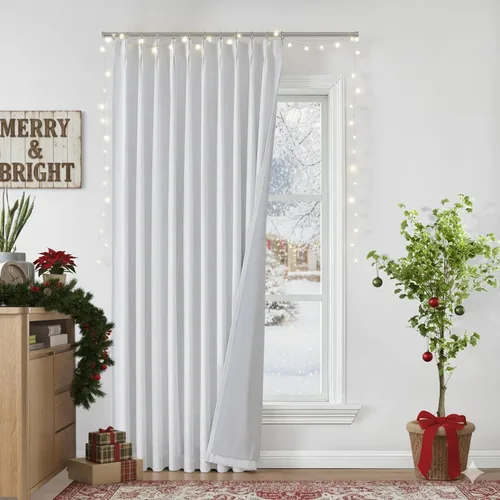 Vista 86 de Vision Home Cortinas marrones con pliegues pinzados, opacas completas, cortinas de ventana de lino mezclado para oscurecer la habitación, cortinas