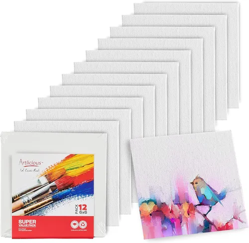Vista 20 de Artlicious Lienzos para pintar - Paquete de 48 paneles de lona – 5 x 7 pulgadas paquete de gran valor – Tableros de lienzo para pintar