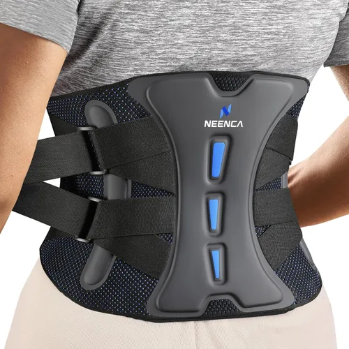 Vista 12 de NEENCA Soporte de espalda para alivio del dolor de espalda baja con sistema de soporte biónico, cinturón de soporte lumbar ajustable para hombres
