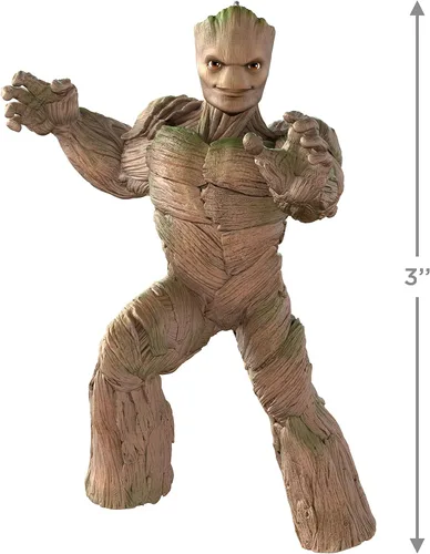 Vista 5 de Hallmark Keepsake Adorno de Navidad 2023, Marvel Studios Guardianes de la Galaxia Vol. 3, adorno de Groot, regalos de superhéroes