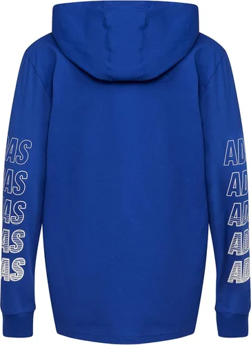 Vista 2 de adidas Camiseta de manga larga con capucha de algodón con logotipo Bos para niño