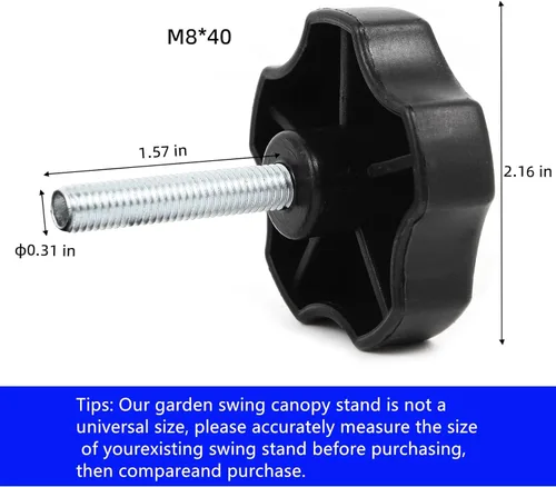 Vista 3 de Toldo de repuesto para columpio de jardín al aire libre, accesorios de plástico para fijar el marco, 2 piezas (QQPJ-A)