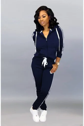 Vista 4 de TOPSRANI Conjunto deportivo de dos piezas para mujer, conjunto de sudadera con capucha a juego