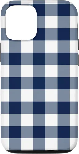 Vista 28 de Navy Blue Gingham Check Navy White Buffalo Plaid Case for iPhone 17