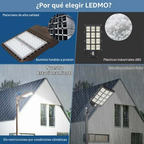 Vista 3 de ledmo Luces LED para Estacionamiento con Montaje de Muñón Ajustable 200W del Anochecer al Amanecer Iluminación Exterior con Fotocélula Luces de Área