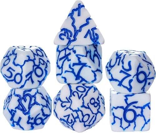 Vista 38 de DND - Juego de dados poliédricos RPG de 7 piezas para juegos de rol D&D (mezcla dorada, negro)