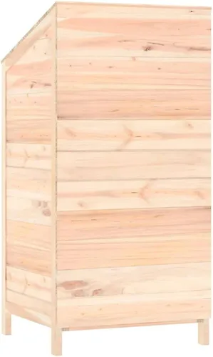 Vista 6 de Cobertizo de almacenamiento de madera para jardín, gabinete de almacenamiento de abeto de madera maciza, cobertizo de herramientas de madera