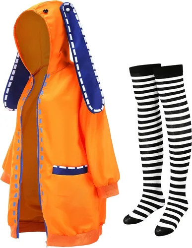 Vista 2 de Abrigo con capucha de conejo para mujer disfraz de anime para cosplay