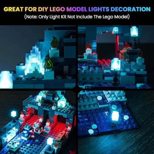 Vista 3 de Kit de luces LED mejorado compatible con Lego Minecraft The Deep Dark Battle Set, decoración de luces compatible con Lego 21246 (modelo no incluido)