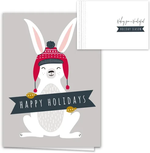 Vista 2 de Canopy Street Tarjetas navideñas de animales del bosque, 36 tarjetas con sobres blancos, 6 diseños de animales del bosque de invierno, versos