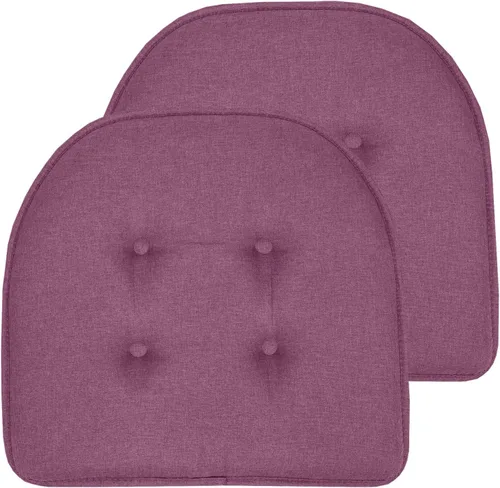 Vista 44 de Sweet Home Collection - Cojín de asiento de espuma viscoelástica y respaldo de caucho antideslizante con capitoné para silla, cojín en U, 17x16