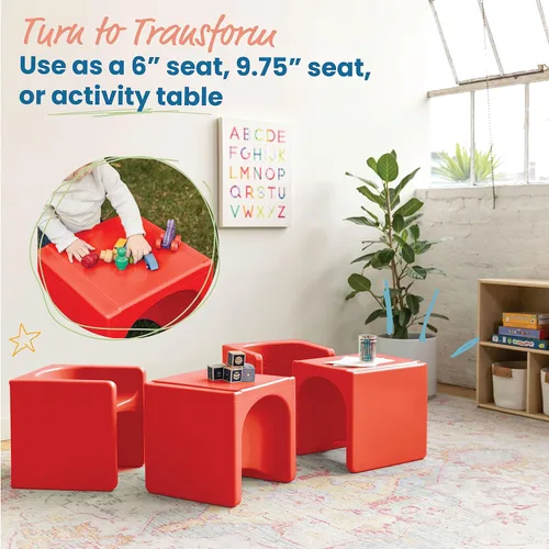 Vista 27 de ECR4Kids Tri-Me 3 en 1 silla cubo, muebles para niños, color azul polvo