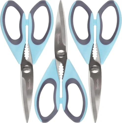 Vista 17 de Juego de tijeras de cocina 4 en 1 prémium con cuchillo de pelar, 1 juego (1 tijera y 1 cuchillo de pelar)