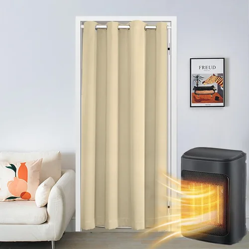 SK Studio Cortinas opacas para armario, cortinas opacas con aislamiento térmico y ojales, cortinas de puerta para divisor de habitación, pasillo,