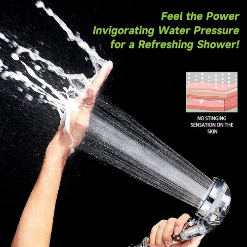 Vista 3 de Filtered Shower Head with Handheld - High Pressure ShowerHead with Filters for Hard Water - Chlorine Removal, Easy Instal, 4 Modes, Durable