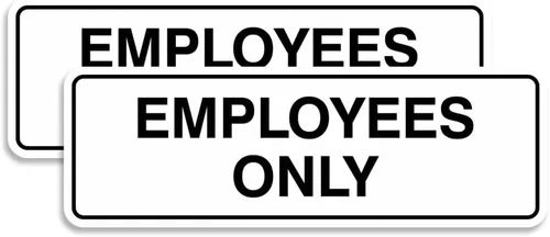 Vista 17 de Letrero estándar de solo empleados - Negro - Pequeño (1 paquete)