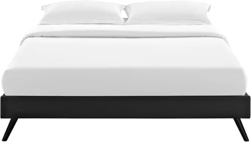 Vista 6 de Modway Helen - Marco de cama de vinilo con patas redondas extendidas, tamaño Queen, color negro