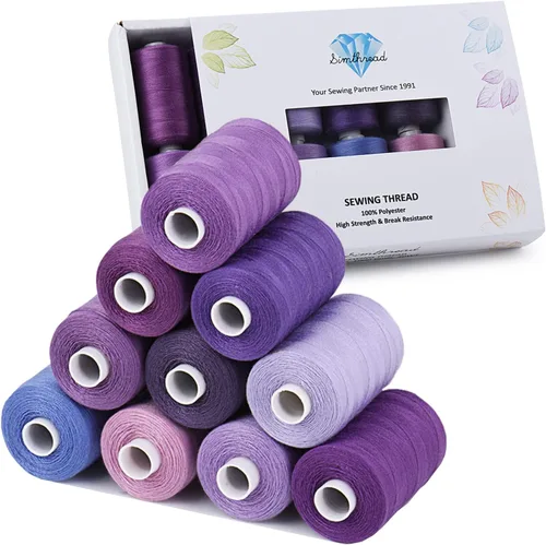 Vista 7 de Simthread Hilo de coser multiusos, 24 carretes, hilo de poliéster de 1000 yardas para coser, prácticos hilos de coser de poliéster para máquina