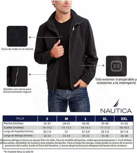 Vista 6 de Nautica - Chaqueta bomber de golf para hombre, ligera, con cremallera completa, cortavientos, atlética, para exterior Ártico Ártico