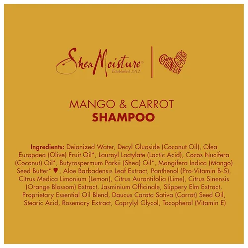 Vista 18 de SheaMoisture Champú extra nutritivo para el cuidado del cabello para niños Mango Zanahoria con manteca de karité 8 oz