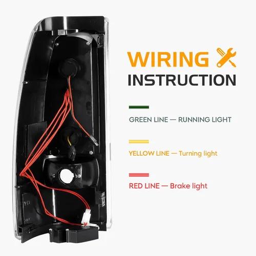 Vista 5 de Conjunto de Luz Trasera Compatible con Chevy Silverado 1500 2500 HD 1999-2002, GMC Sierra 1500 2500 HD Fleetside 1999-2003, Lente Transparente