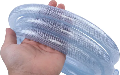 Vista 2 de Tubo de PVC trenzado transparente de alta presión, flexible, 1/2" DI, 10 pies