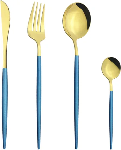 Vista 13 de Juego de cubiertos Cuchillo de cena Postre Tenedor Cuchara Juego de vajilla de acero inoxidable Vajilla de cocina 4 piezas Negro