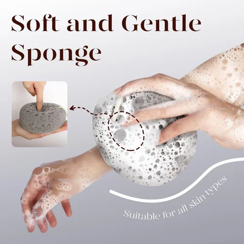 Vista 5 de BAIMEI IcyMe Esponja de baño, esponja de luffa para el cuerpo, esponja de limpieza en forma de pompón para la ducha, esponja de uso en la ducha