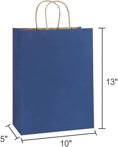 Vista 2 de BagDream Bolsas de regalo de 10 x 5 x 13 pulgadas, 25 bolsas de papel kraft para compras, bolsas de venta al por menor, bolsas de regalo de papel