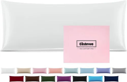 Vista 35 de Funda de almohada de seda para cabello y piel, de seda de morera, suave, transpirable, lisa de ambos lados, de seda natural, con cremallera, 1 Azul