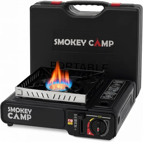 Estufa portátil de campamento de 3000 W compatible con combustible de butano o propano (adaptador de propano no incluido), encendido automático