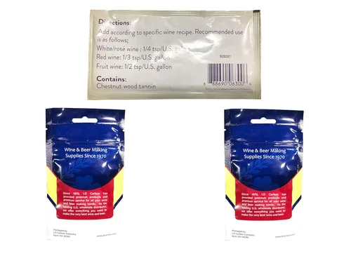 Vista 2 de Lote de: tanino de vino 1 onza, enzima péctica 1 onza, mezcla ácida 2 onzas